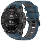 Fro Garmin Instinct 3 AMOLED / Solar 45mm Two Color Sports Silicone Watch Band(Blue+Gray) - 1