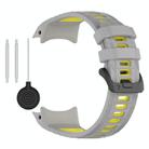 For Garmin Instinct 3 AMOLED / Solar 50mm Two Color Sports Silicone Watch Band(Gray+Yellow) - 3
