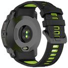 For Garmin Instinct 3 AMOLED / Solar 50mm Two Color Sports Silicone Watch Band(Black+Green) - 2