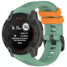 For Garmin Instinct E 45mm Breathable Silicone Watch Band Wristband(Green+Orange) - 1