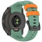 For Garmin Instinct E 40mm Breathable Silicone Watch Band Wristband(Green+Orange) - 2