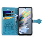 For Motorola Moto G Power 2025 Cat and Dog Embossed Leather Phone Case(Blue) - 3