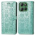 For Motorola Moto G Power 2025 Cat and Dog Embossed Leather Phone Case(Green) - 2