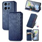 For Motorola Moto G 2025 Cubic Grid Pressed Magnetic Leather Phone Case(Blue) - 1