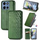 For Motorola Moto G 2025 Cubic Grid Pressed Magnetic Leather Phone Case(Green) - 1