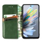 For Motorola Moto G 2025 Cubic Grid Pressed Magnetic Leather Phone Case(Green) - 3
