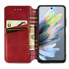 For Motorola Moto G 2025 Cubic Grid Pressed Magnetic Leather Phone Case(Red) - 3