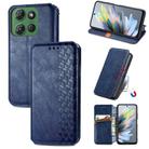 For Motorola Moto G Power 2025 Cubic Grid Pressed Magnetic Leather Phone Case(Blue) - 1
