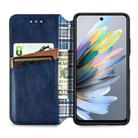 For Motorola Moto G Power 2025 Cubic Grid Pressed Magnetic Leather Phone Case(Blue) - 3