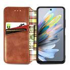 For Motorola Moto G Power 2025 Cubic Grid Pressed Magnetic Leather Phone Case(Brown) - 3