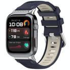 For Huawei Watch D2 Silver Metal Head Two Color Silicone Watch Band(Blue+Starlight) - 1