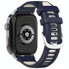 For Huawei Watch D2 Silver Metal Head Two Color Silicone Watch Band(Blue+Starlight) - 2