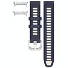 For Huawei Watch D2 Silver Metal Head Two Color Silicone Watch Band(Blue+Starlight) - 3