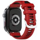For Huawei Watch D2 Silver Metal Head Two Color Silicone Watch Band(Red+Black) - 2