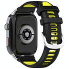 For Huawei Watch D2 Silver Metal Head Two Color Silicone Watch Band(Black+Lime) - 2