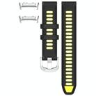 For Huawei Watch D2 Silver Metal Head Two Color Silicone Watch Band(Black+Lime) - 3