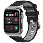 For Huawei Watch D2 Silver Metal Head Two Color Silicone Watch Band(Black+Gray) - 1
