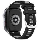 For Huawei Watch D2 Silver Metal Head Two Color Silicone Watch Band(Black+Gray) - 2