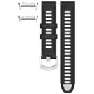 For Huawei Watch D2 Silver Metal Head Two Color Silicone Watch Band(Black+Gray) - 3