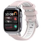 For Huawei Watch D2 Silver Metal Head Two Color Silicone Watch Band(Pink+White) - 1