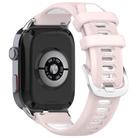 For Huawei Watch D2 Silver Metal Head Two Color Silicone Watch Band(Pink+White) - 2