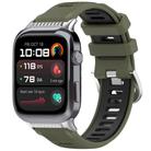 For Huawei Watch D2 Silver Metal Head Two Color Silicone Watch Band(Green+Black) - 1