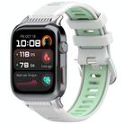 For Huawei Watch D2 Silver Metal Head Two Color Silicone Watch Band(White+Green) - 1