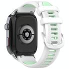 For Huawei Watch D2 Silver Metal Head Two Color Silicone Watch Band(White+Green) - 2