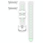 For Huawei Watch D2 Silver Metal Head Two Color Silicone Watch Band(White+Green) - 3