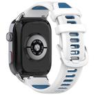 For Huawei Watch D2 Silver Metal Head Two Color Silicone Watch Band(White+Blue) - 2
