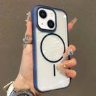 For iPhone 15 Plus Translucent Armor MagSafe N52 Thin Circle Phone Case(Transparent Blue) - 1