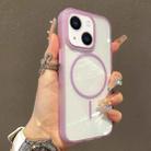 For iPhone 15 Plus Translucent Armor MagSafe N52 Thin Circle Phone Case(Transparent Purple) - 1