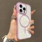 For iPhone 15 Pro Max Translucent Armor MagSafe N52 Thin Circle Phone Case(Transparent Purple) - 1
