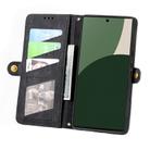 For Fujitsu Arrows We2 / F-52E Geometric Zipper Wallet Side Buckle Leather Phone Case(Black) - 3