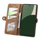 For Fujitsu Arrows We2 Plus / F-51E Geometric Zipper Wallet Side Buckle Leather Phone Case(Brown) - 3