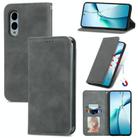 For Fujitsu Arrows We2 / F-52E Retro Skin Feel Magnetic Flip Leather Phone Case(Gray) - 1