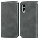 For Fujitsu Arrows We2 / F-52E Retro Skin Feel Magnetic Flip Leather Phone Case(Gray) - 2