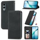 For Fujitsu Arrows We2 / F-52E Retro Skin Feel Magnetic Flip Leather Phone Case(Black) - 1