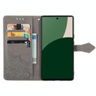 For Fujitsu Arrows We2 / F-52E Mandala Flower Embossed Leather Phone Case(Gray) - 3