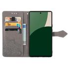 For Fujitsu Arrows We2 Plus / F-51E Mandala Flower Embossed Leather Phone Case(Gray) - 3