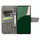 For Fujitsu Arrows We2 Plus / F-51E Butterfly Love Flower Embossed Leather Phone Case(Gray) - 3