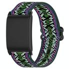For WHOOP 4.0 Slide Buckle Nylon Elastic Braided Watch Band(Green  Purple) - 1