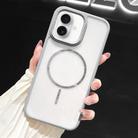 For iPhone 16 Chocolate Transparent MagSafe Shockproof Phone Case(Grey) - 1
