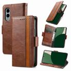 For Fujitsu Arrows We2 / F-52E CaseNeo Splicing Dual Magnetic Buckle Leather Phone Case(Brown) - 1