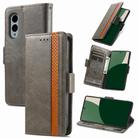 For Fujitsu Arrows We2 / F-52E CaseNeo Splicing Dual Magnetic Buckle Leather Phone Case(Gray) - 1