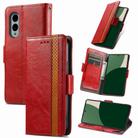 For Fujitsu Arrows We2 Plus / F-51E CaseNeo Splicing Dual Magnetic Buckle Leather Phone Case(Red) - 1