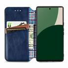 For Fujitsu Arrows We2 / F-52E Cubic Grid Pressed Magnetic Leather Phone Case(Blue) - 3
