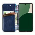 For Fujitsu Arrows We2 Plus / F-51E Cubic Grid Pressed Magnetic Leather Phone Case(Blue) - 3