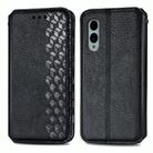 For Fujitsu Arrows We2 Plus / F-51E Cubic Grid Pressed Magnetic Leather Phone Case(Black) - 2