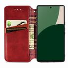 For Fujitsu Arrows We2 Plus / F-51E Cubic Grid Pressed Magnetic Leather Phone Case(Red) - 3